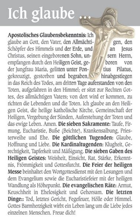 Gebetskarte <br class=”clear” />"Glaubenskarte"