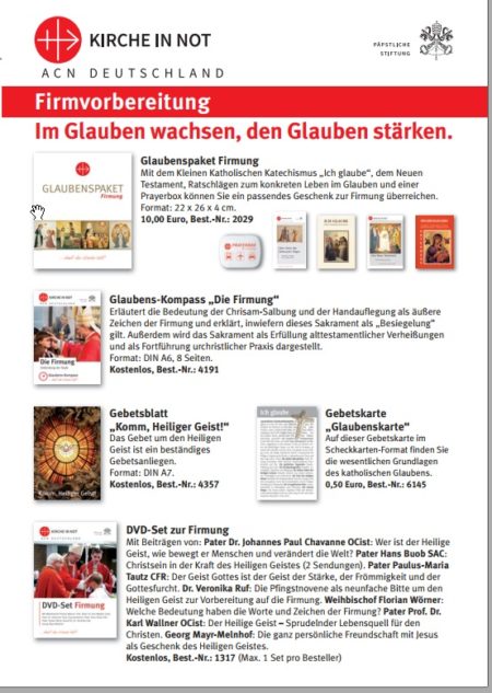 Bestellübersicht: Firmung - zum Download